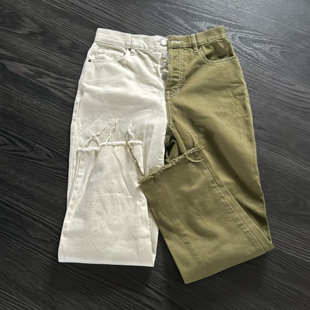 🍍PAC SUN TWO TONED JEANS🍍FRAYED BOTTOMS🍍sz 27🍍24” inseam🍍H-5